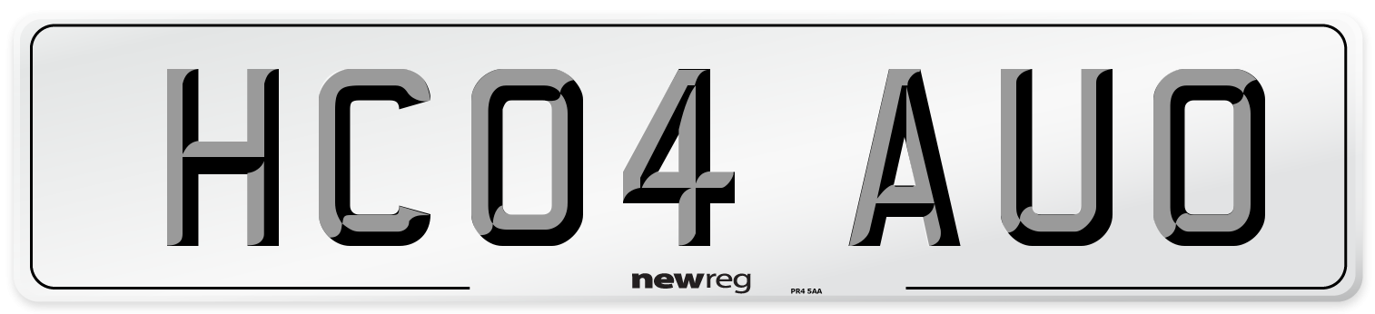 HC04 AUO Number Plate from New Reg